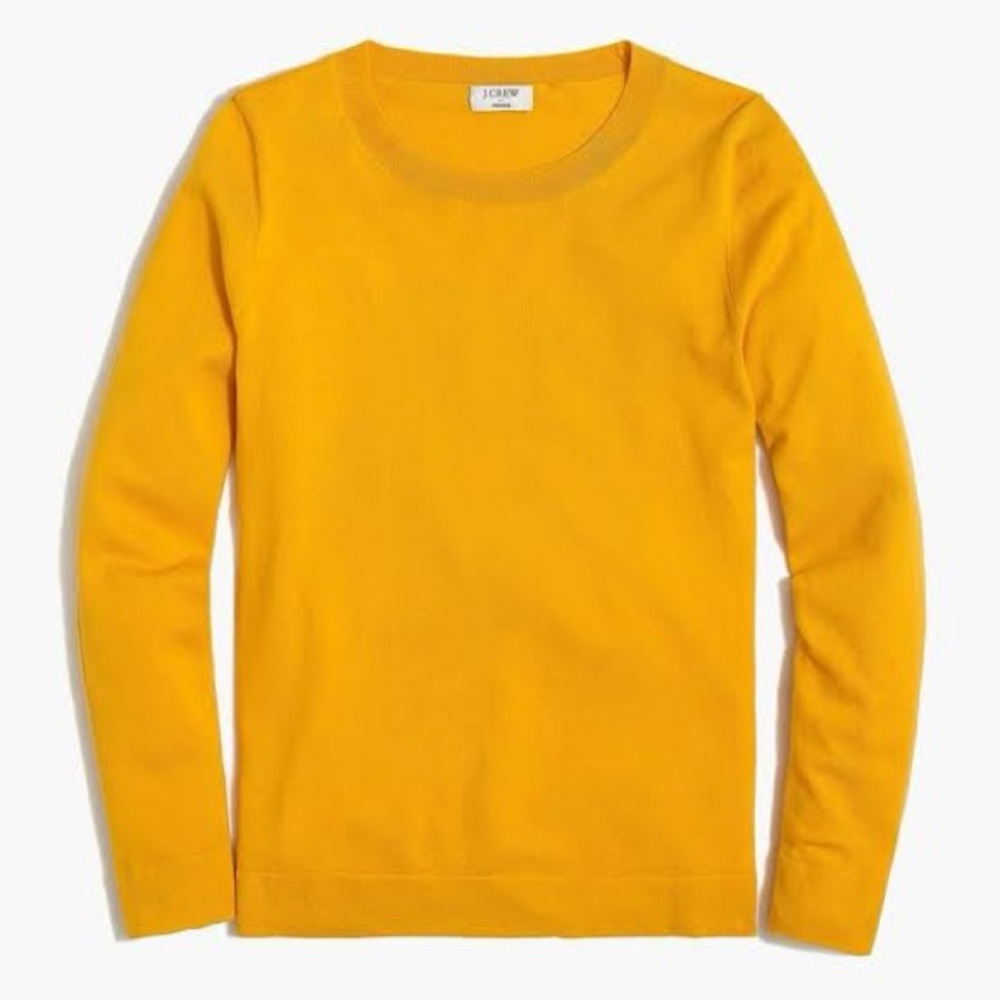 NWOT J. Crew Heathered Yellow Long Sleeve Teddie Sweater Medium